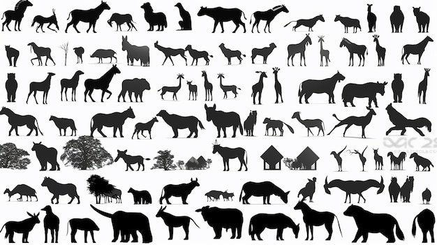 300 silhouettes of animals