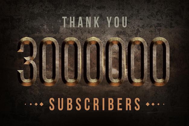 3000000 subscribers celebration greeting banner with historical design