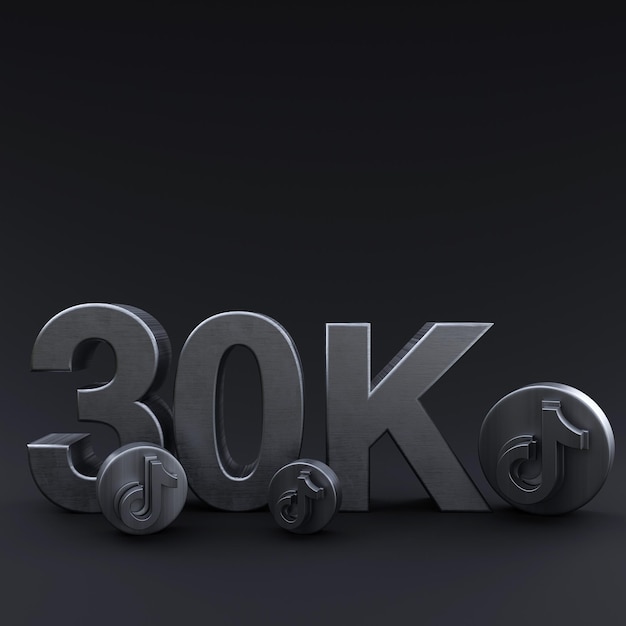 30k TikTok Volgers Illustratie 3D Render