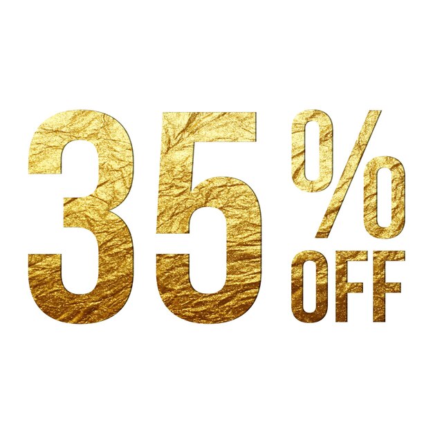 Photo 35 percent discount offers tag with gold paper design