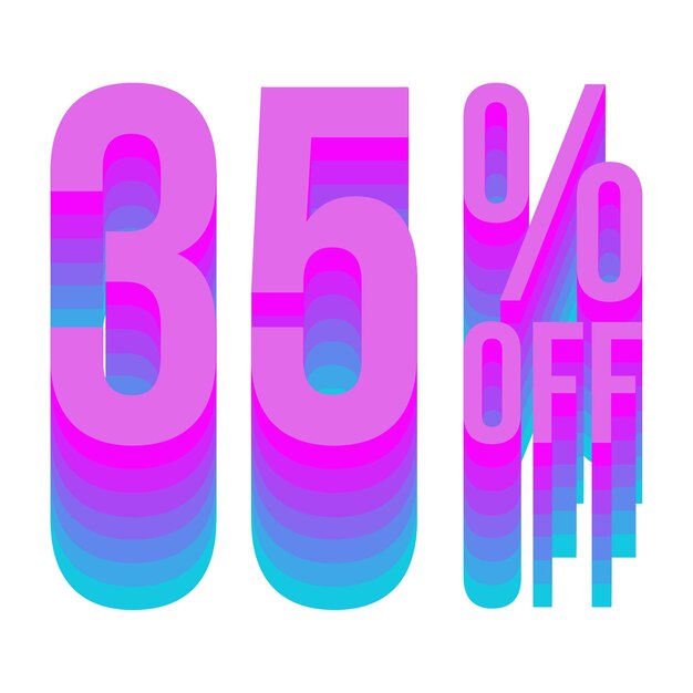 35 Percent Discount Offers Tag with Multi Color Style Design