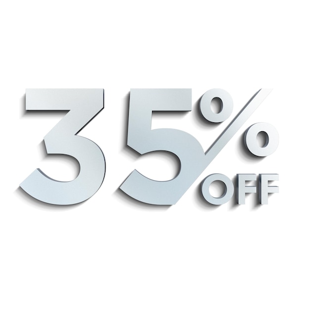 35 Percent Discount Offers Tag with Steel Style Design