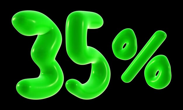 35 percent with green color for sale discount promotion and business concept