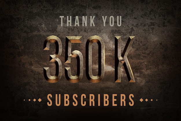 350 K subscribers celebration greeting banner with historical design