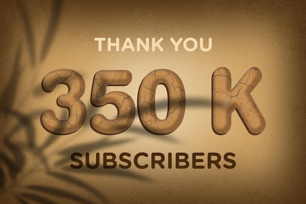 350 K subscribers celebration greeting banner with mud design