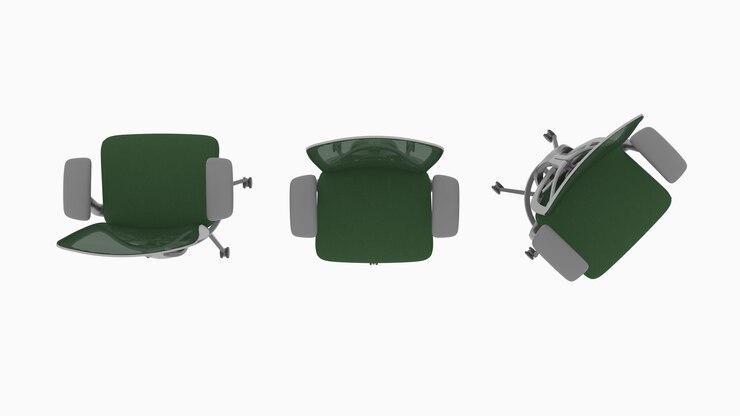 Photo 360° アームチェア ホワイトバックグラウンド フォロント バックサイド トップビュー 3d