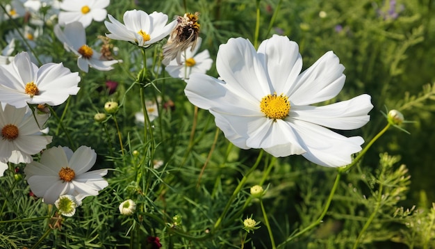 398_Beautiful cosmos flowers blooming in garden