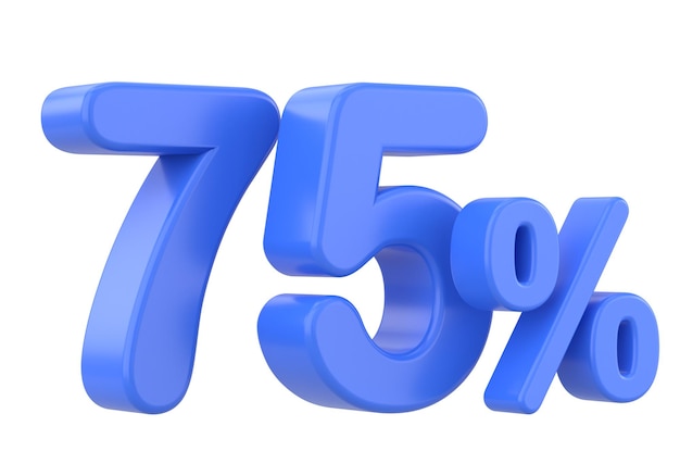 3D 75 Seventy five percent 3D illustration