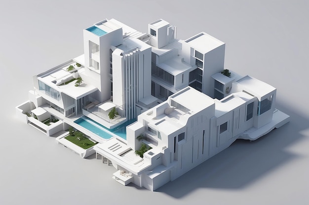 3d abstract architectuur 3d render illustratie