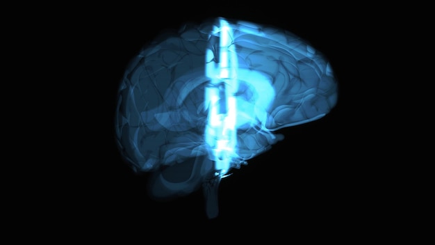 Foto arte astratta 3d di un disegno di movimento del cervello