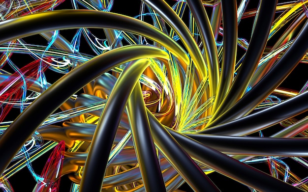 3d abstract art symmetry kaleidoscopic part of flower or turbine jet engine