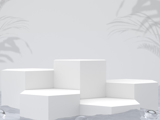 Photo 3d abstract background cosmetic products podium scene with the platform stand showcase pedestal studio