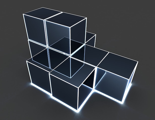 3d abstract background cubes. 3d illustration