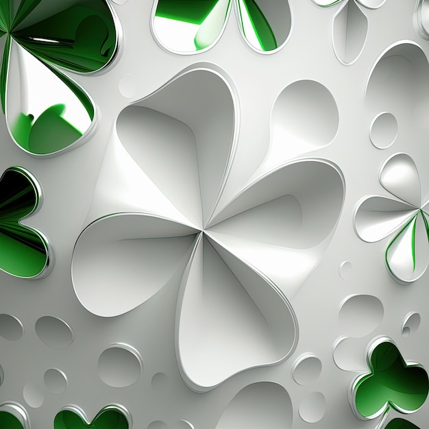 3D abstract background dedicated to St Patrick's Day Generative AI