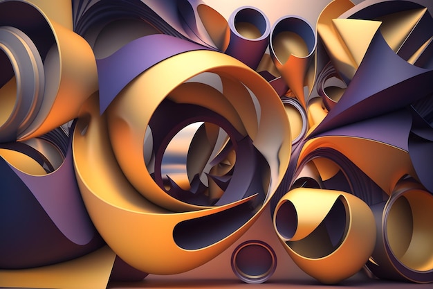 3d abstract background generative ai