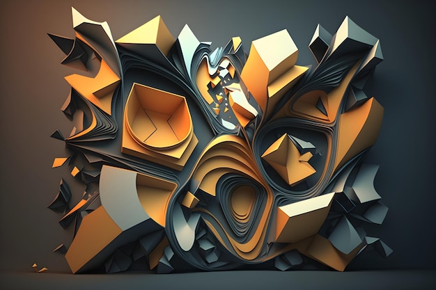 3d abstract background generative ai