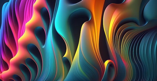 3D abstract background Metallic abstract wavy liquid backdrop design breakthrough in technology Generative Ai