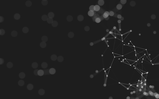 3d abstract background. molecules technology with polygonal shapes, connecting dots and lines. connection structure. big data visualization. 3d background.
