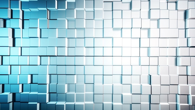 3d abstract background with blue and white squares