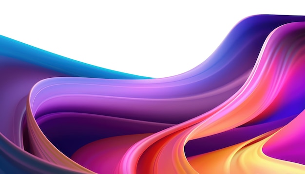 3D Abstract Background with Bright Colorful Ribbon in Neon Colors