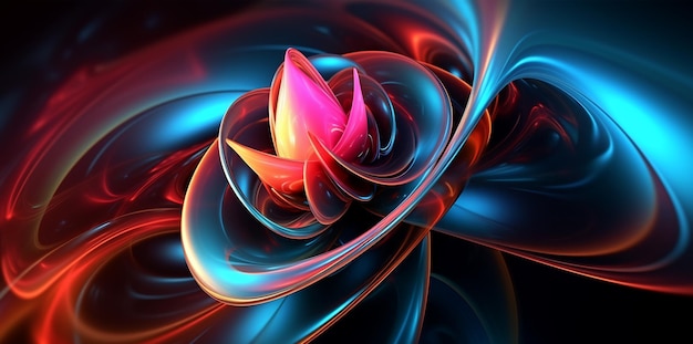 3d abstract background with flower shapes