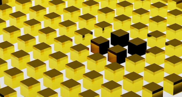 3d abstract background with golden yellow cubes for wallpaper\
decor