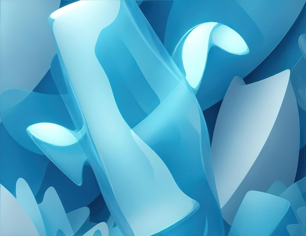 3d abstract background with light blue glass