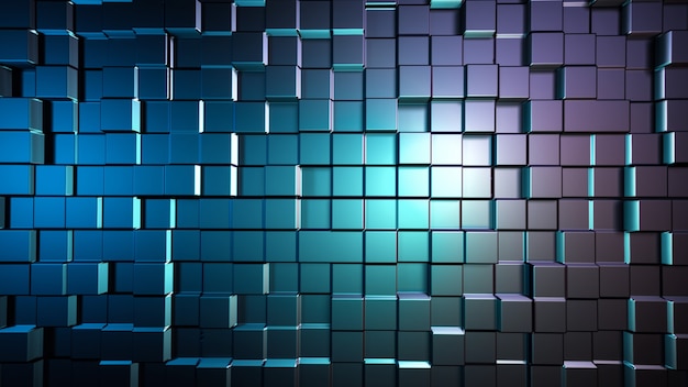 3d abstract background with metallic bright squares
