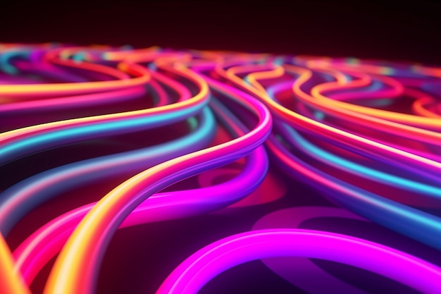 3d abstract background with neon light