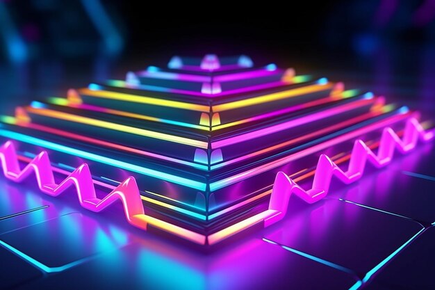 3d abstract background with neon light