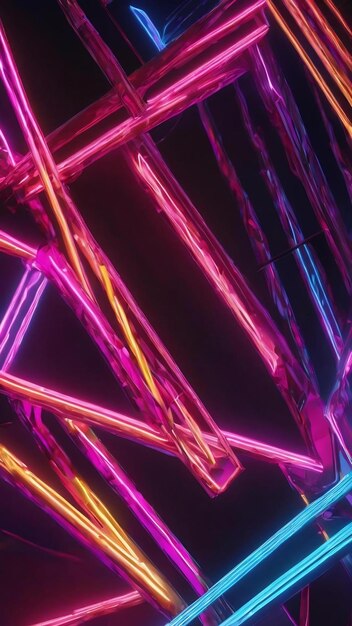 3d abstract background with neon lights 3d illustration