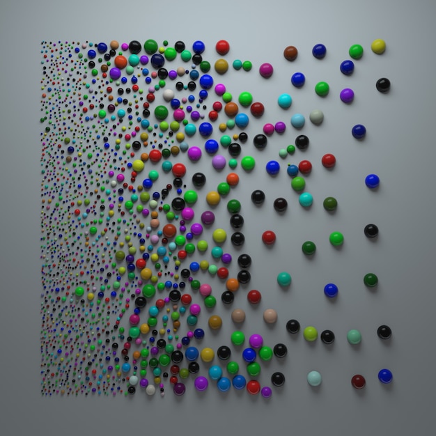 3d abstract background with randomly generated geometry. 3D rendered clonning distribution of geometry primitives.