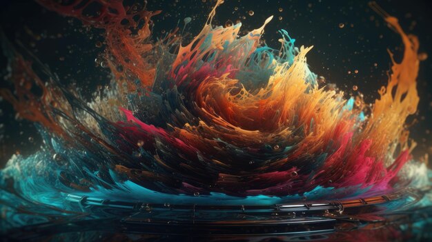 3D абстрактный фон с дымом и красочными брызгами