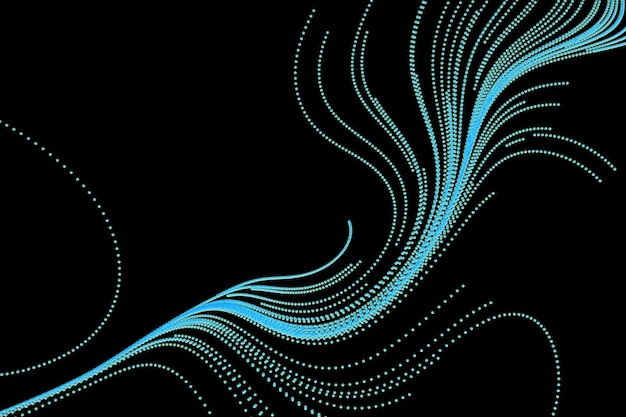 3d abstract black background Ornamental flowing swirl shapes wallpaper Blue spiral line art