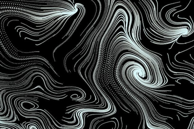 3d abstract black white background Ornamental flowing swirl shapes wallpaper Spiral line art