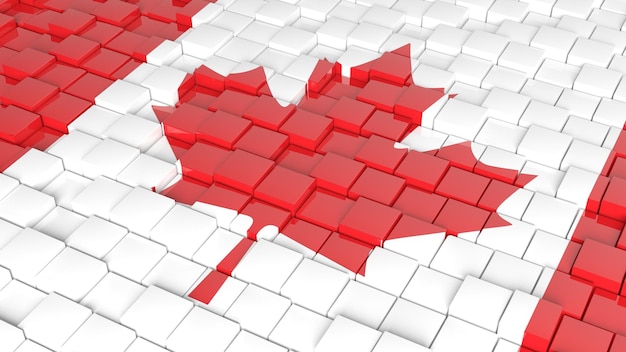 Photo 3d abstract canadian flag background