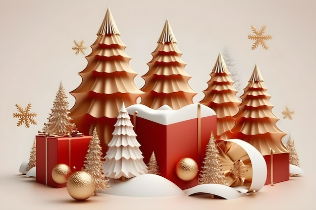 3d abstract christmas background