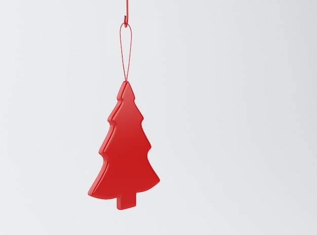 3d abstract christmas tree on whie background.