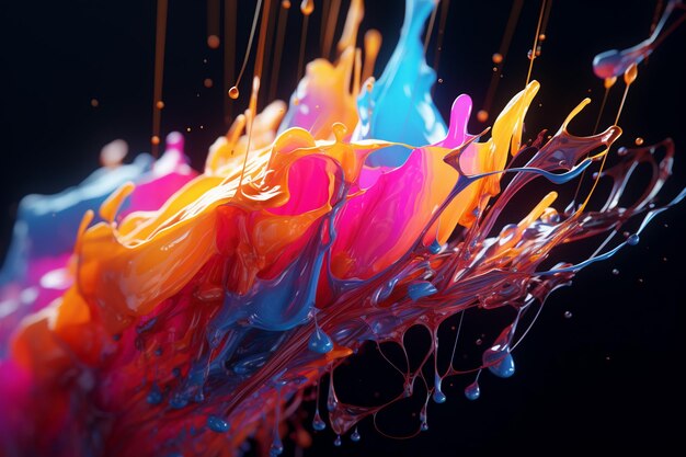 3d Abstract Color Drip