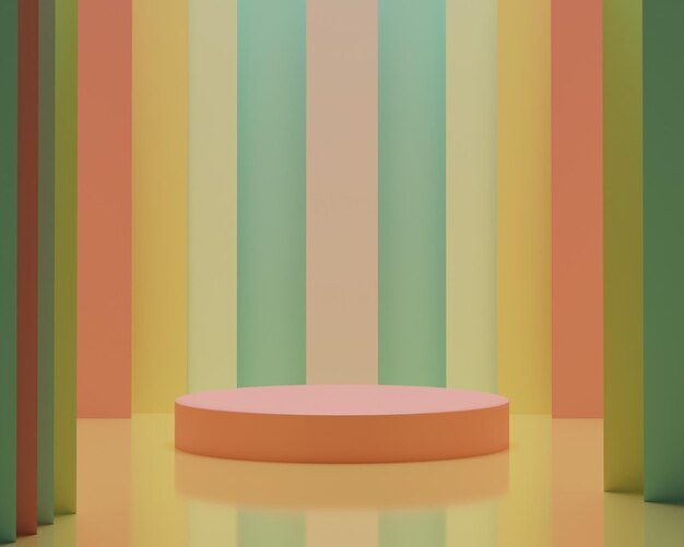 3D abstract colorful podium top