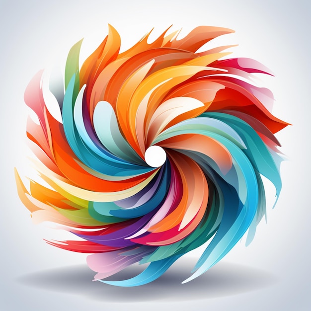 3D abstract colorful rotating logo vector