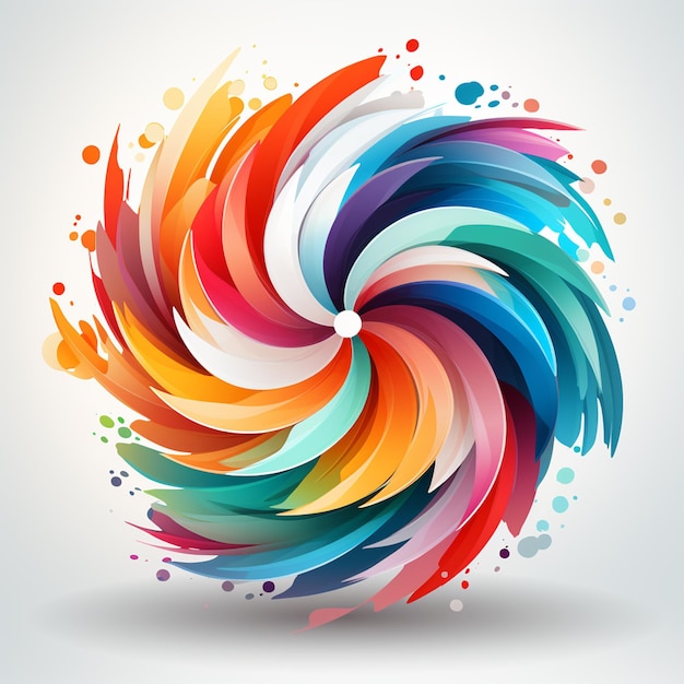 3D abstract colorful rotating logo vector