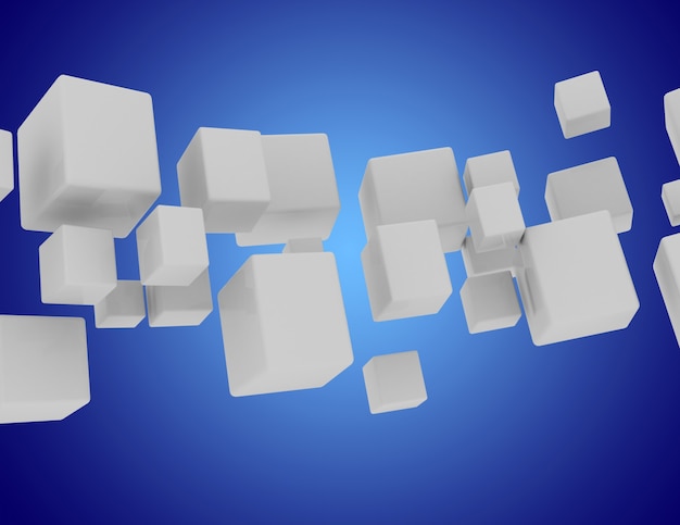 Photo 3d abstract cubes background. 3d illustration