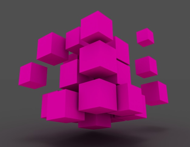 3d абстрактные кубики. бизнес-концепция