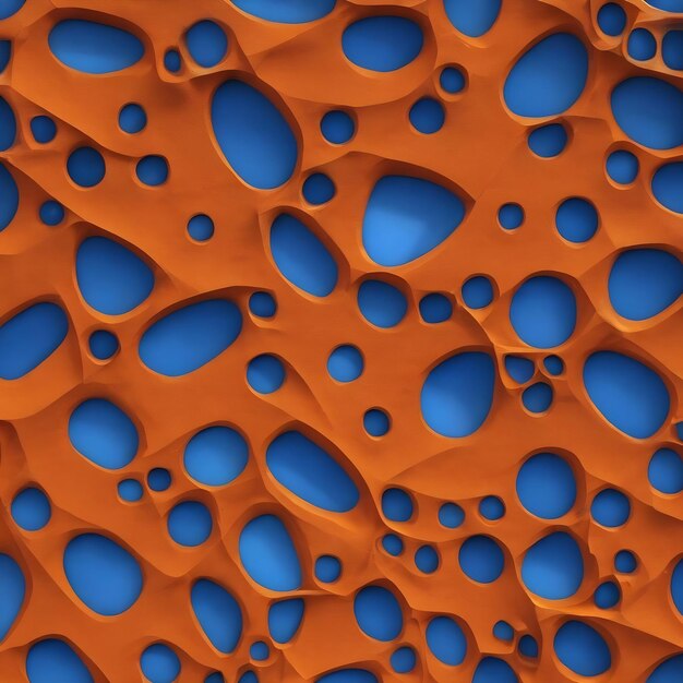 A 3d abstract design with a blue and orange background