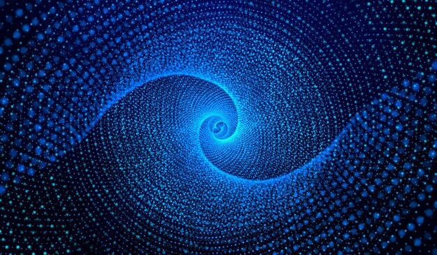 3d abstract digital technology blue particles network on blue background