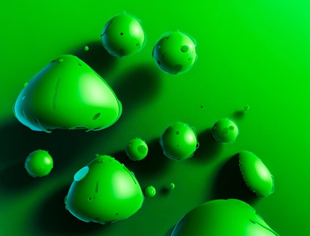 3d abstract digital technology green partic Ai Image