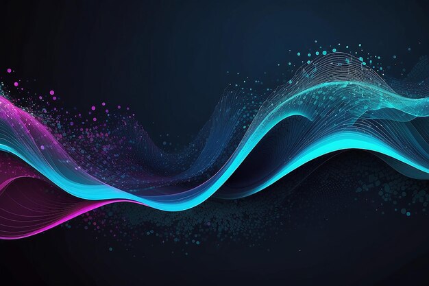 Photo 3d abstract digital wave particles futuristic vector illustration abstract background vector