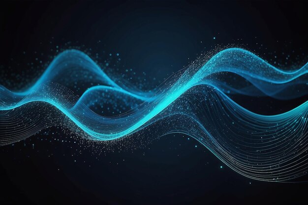 Photo 3d abstract digital wave particles futuristic vector illustration