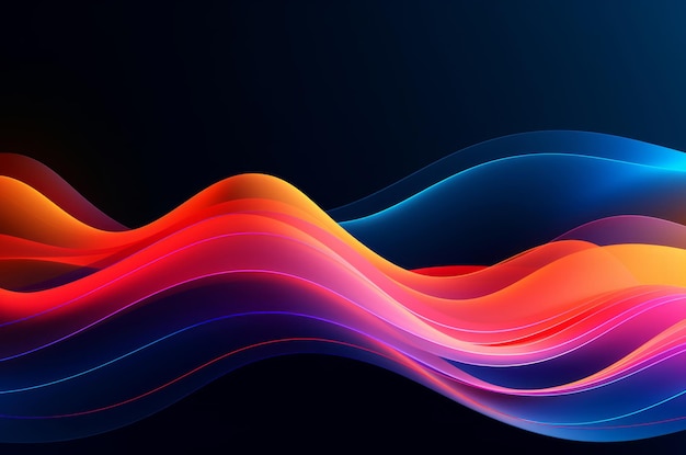 Photo 3d abstract electronic neon music waves